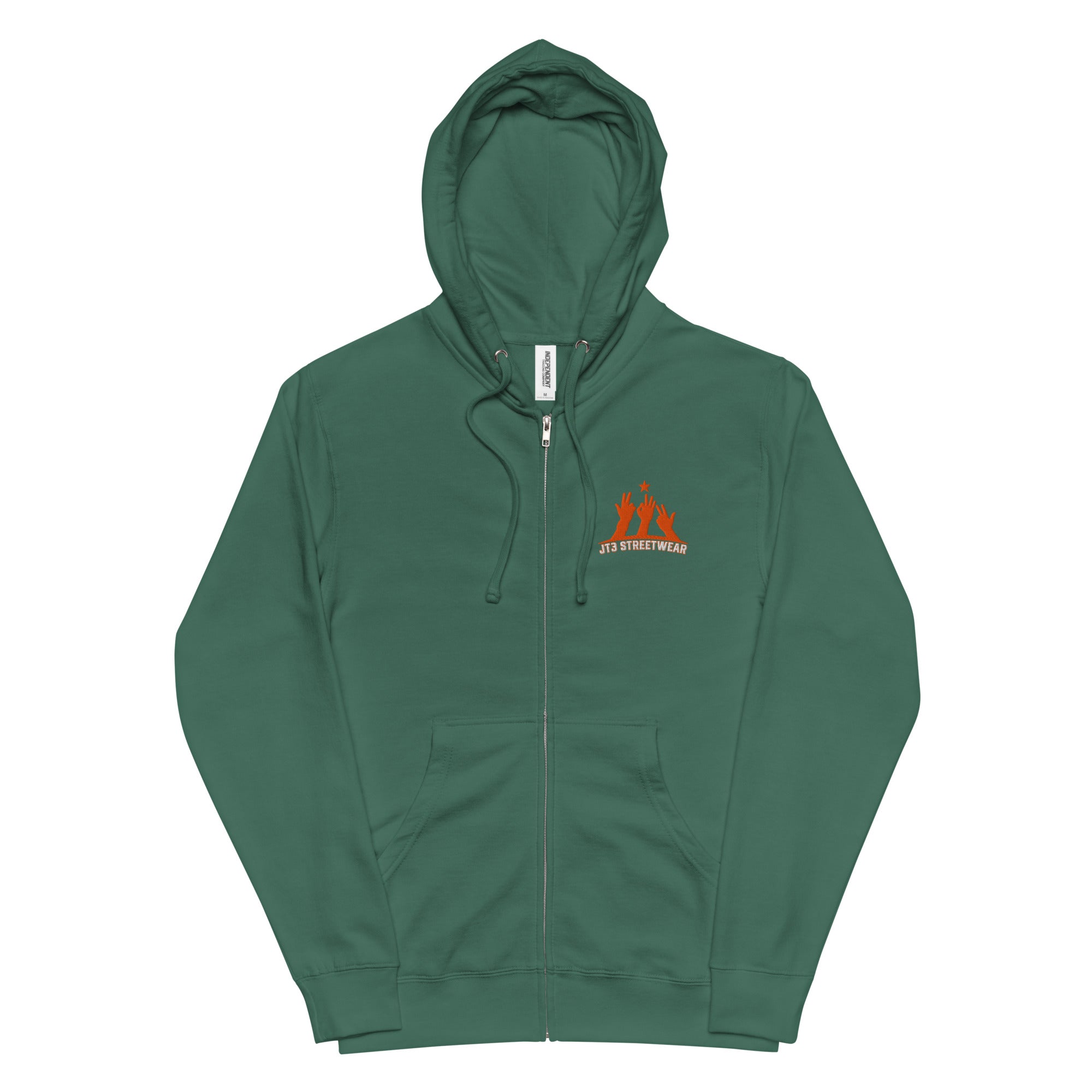 The 3-Point Unisex Embroidered Fleece Zip Up Hoodie